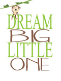 Safari Animals Nursery Decor Set of 3 Prints, Monkey, Zebra and Lion - Dream Big Little One