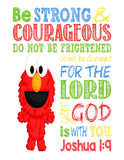 Sesame Street Christian Nursery Decor Set of 4 Prints, Big Bird, Grover, Elmo and Snuffleupagus with Bible Verses