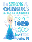 Christian Princess Nursery Decor Set of 4 Printables, Jasmine, Aurora, Belle and Elsa with Bible Verses - Instant Download