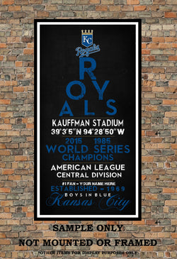 Kansas City Royals Eye Chart chalkboard subway print