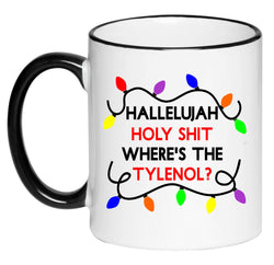 Where's the Tylenol Griswolds Christmas Vacation Funny Black and White 11 Ounce Ceramic Coffee Mug