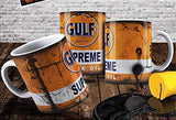 Gulf Supreme Motor Oil Vintage Distressed Retro Cool Mug