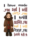 Christian Nursery Decor Set of 4 Prints, Harry Potter, Dumbledore, Hagrid and Hermione