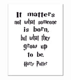 Harry Potter Motivational Hogwarts Quote Nursery Decor Print -  It Matters what Someone is Born, but what they Grow up to be.