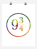 Hogwarts Express Platform 9 3/4 Harry Potter Train Platform Number Watercolor Print