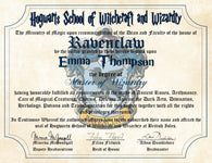 Ravenclaw Personalized Harry Potter Diploma - Hogwarts School of Witchcraft and Wizardry Degree