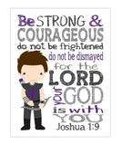 Hawkeye Superhero Christian Nursery Decor Print - Be Strong and Courageous Joshua 1:9