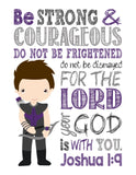 Hawkeye Superhero Christian Nursery Decor Print - Be Strong & Courageous Joshua 1:9