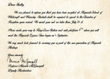 Personalized Harry Potter Acceptance Letter with Apology for late delivery Hogwarts School of Witchcraft and Wizardry