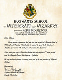 Personalized Harry Potter Acceptance Letter with Apology for late delivery Hogwarts School of Witchcraft and Wizardry
