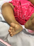 Layla 19" African American Biracial Sleeping Reborn Baby with 3/4 Arms and Full Legs