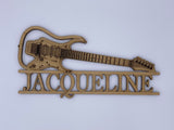 Personalized Guitar Name Wood Sign, Nursery Decor, Wooden Name, Customized Music Name Sign, Wooden Name Sign, Kids Room
