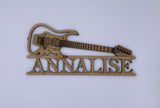 Personalized Guitar Name Wood Sign, Nursery Decor, Wooden Name, Customized Music Name Sign, Wooden Name Sign, Kids Room