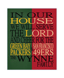 A House Divided - Green Bay Packers and San Francisco 49ers Personalized Family Name Christian Print