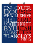 A House Divided - BYU Cougars & Utah Utes Personalized Family Name Christian Print