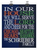 A House Divided - Chicago Bears & Seattle Seahawks Personalized Family Name Christian Print
