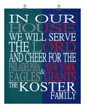 House Divided - Philadelphia Eagles & New York Giants Personalized Christian Sports Print