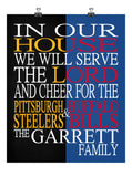 A House Divided Pittsburgh Steelers and Buffalo Bills Personalized Family Name Christian Print