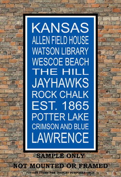 Kansas Jayhawks Subway Wall Art Print