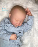 Liam 18" Sleeping Reborn with Painted Hair, 3/4 Arms and Full Legs - Available for Immediate Adoption