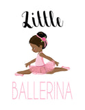 African American Ballerina Inspirational Nursery Decor Set of 4 Prints - Little But Fierce