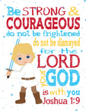Space Wars Christian Nursery Decor Set of 5 Unframed Prints - Luke Skywalker, Yoda, Darth Vader, R2D2 and Cewbacca with Bible Verses