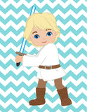 Star Wars Nursery Decor Set of 4 Prints, I Am A Jedi Like My Father Before Me, Love, Luke Skywalker and R2D2