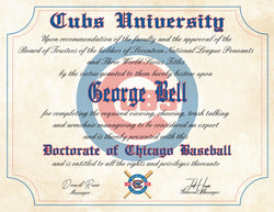 Chicago Cubs Ultimate Baseball Fan Personalized Diploma - 8.5" x 11"