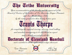 The Tribe Cleveland Indians Ultimate Baseball Fan Personalized Diploma - 8.5" x 11"