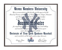 Personalized New York Yankees Ultimate Baseball Fan Diploma Wood Plaque