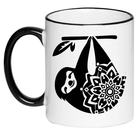 Mandala Sloth Cute Adorable Mug Coffee Cup, Gift for Her, Gift for Women, Tea, Hot Chocolate, 11 Ounce Ceramic Mug