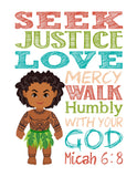 Moana Christian Nursery Decor Wall Art Set of 4 Prints - Moana, Pua, Maui and Sina