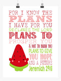 Melonie Pips Shopkins Christian Nursery Decor Print, For I Know The Plans I Have For You - Jeremiah 29:11