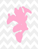Minnie Mouse Christian Chevron Pink Nursery Set of 4 Unframed Prints, I Can Do All Things, Philippians 4:13