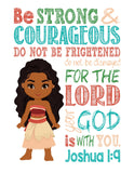 Moana Christian Nursery Decor Wall Art Set of 4 Prints - Moana, Pua, Maui and Sina