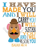Toy Story Christian Nursery Decor Set of 4 Prints, Woody, Buzz Lightyear, Mr. Potato Head and Alien
