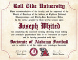 Personalized Alabama Crimson Tide Football Fan Certificate – Digital Download Novelty Diploma