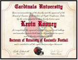 Louisville Cardinals Ultimate Football Fan Personalized Diploma - 8.5" x 11" Parchment Paper