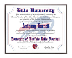 Personalized Buffalo Bills Ultimate Football Fan Diploma Wood Plaque