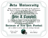 New York Jets Ultimate Football Fan Personalized Diploma - Mouse Pad - #1 Fan Certificate