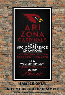 Arizona Cardinals Eye Chart chalkboard Subway print
