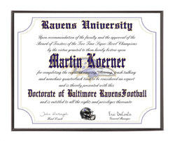 Personalized Wood Plaque of the Baltimore Ravens for the Ultimate Football Fan