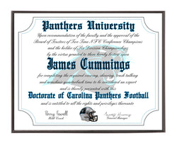 Personalized Wood Plaque of the Carolina Panthers for the Ultimate Football Fan