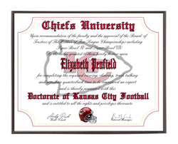 Personalized Wood Plaque of the Kansas City Chiefs for the Ultimate Football Fan