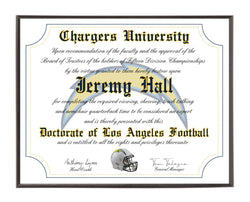 Personalized Wood Plaque of the Los Angeles Chargers for the Ultimate Football Fan