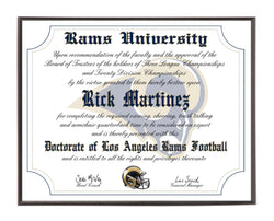 Personalized Wood Plaque of the Los Angeles Rams for the Ultimate Football Fan