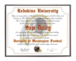 Personalized Washington Ultimate Football Fan Diploma Wood Plaque