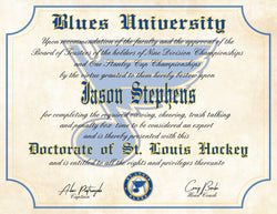 St. Louis Blues Ultimate Hockey Fan Personalized Diploma