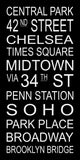 New York City Subway Sign - Central Park, Broadway, Penn Station, Midtown, Soho, Times Square - Multiple Sizes