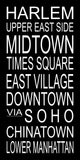 New York City Subway Sign Print - Harlem, Midtown, Times Square, East Village, Soho, Chinatown